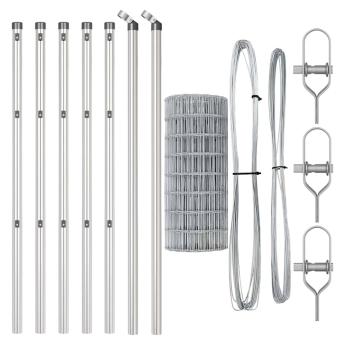 Euro Zaun mit 13 Pfosten 0.4x50 m galvanisierter Stahl