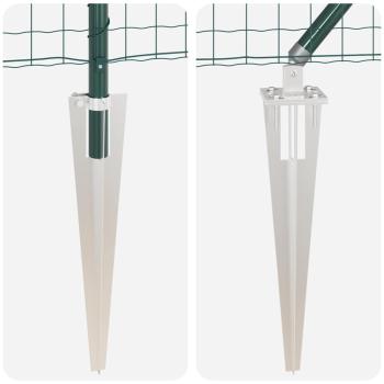 Euro Zaun mit 7 Spike-Posts 0,8x10 m Galvanisierter Stahl Grün