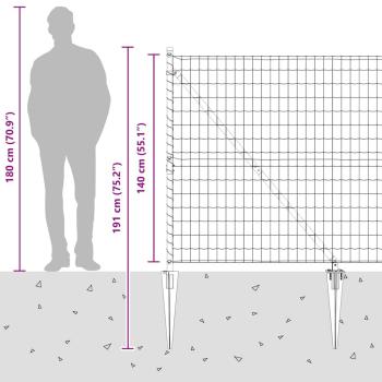 Euro-Zaun mit 7 Spießpfosten 1,4x10 m verzinkter Stahl grün