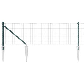 Euro-Zaun mit Stacheln 10 x 0,8 m PVC-beschichteter Stahl Grün
