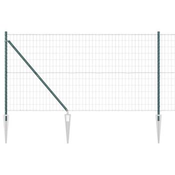 Euro-Zaun mit Spitzen 10 x 1,4 m PVC-beschichteter Stahl Grün