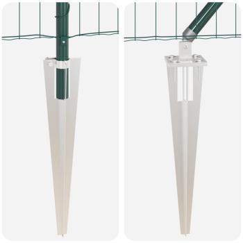 Eurozaun mit 7 Stachelpollern 1,4x10 m Verzinkter Stahl Grün