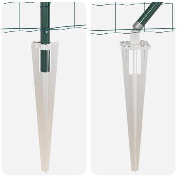 Euro-Zaun mit 7 Spike-Posten 0,4x10 m verzinkter Stahl grün