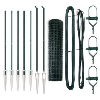 Euro Zaun Set von 2 Grün Pulverbeschichteter Stahl 10 x 1,0 m