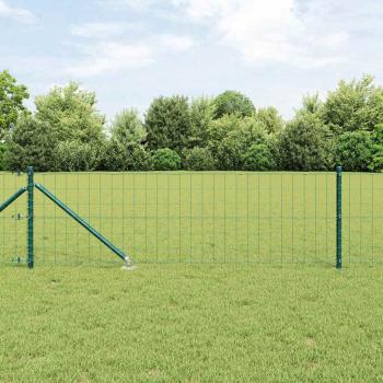 ARDEBO.de - Euro Zaun mit 13 Spike-Pfosten 0.4x50 m Verzinkter Stahl Grün