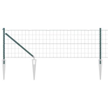 Euro Zaun mit 13 Spike-Pfosten 0.4x50 m Verzinkter Stahl Grün