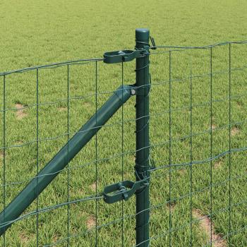 Euro Zaun mit 7 Spike-Posten 0,4x10 m aus galvanisiertem Stahl Grün