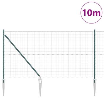 Euro-Zaun mit Stacheln 10 x 1,2 m PVC-beschichteter Stahl Grün