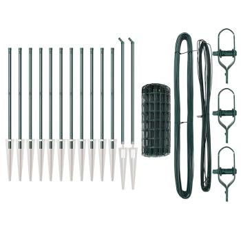 Euro Zaun Set von 2 Grün Metall 25 x 0,8 m Langlebig