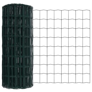 Euro Zaun Set von 2 Grün Metall 25 x 0,8 m Langlebig