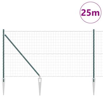 Eurozaun Set aus 2 Grün Pulverbeschichteter Stahl 25 x 1,2 m