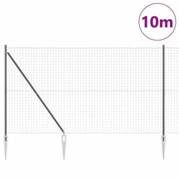 Euro-Zaun mit Stacheln 10 x 1,5 m PVC-beschichteter Stahl Grau