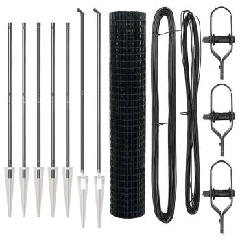 Eurozaun mit 7 Spike-Posts 1,6x10 m verzinkter Stahl grau