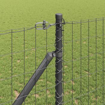 Euro Zaun mit 7 Spike-Posts 1,4x10 m feuerverzinkter Stahl grau