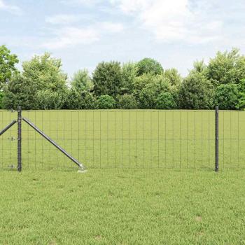 ARDEBO.de - Euro Zaun mit 7 Spike-Posten 0.4x10 m galvanisierter Stahl Grau