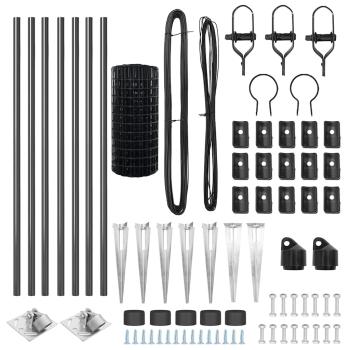 Euro Zaun Set mit 2 Grau Metall 10 x 1 m Langlebig Euro Zaun