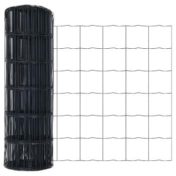 Euro Zaun Set mit 2 Grau Metall 10 x 1 m Langlebig Euro Zaun