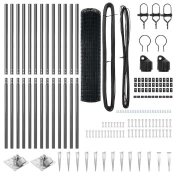 Euro Zaun mit 13 Spießpfosten 1.2x25 m galvanisierter Stahl Grau