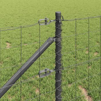 Euro Zaun Set von 2 Grau Metall 25 x 1 m Langlebig Euro Zaun