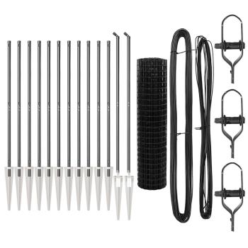 Euro Zaun mit 13 Spitzenpfosten 1,2x25 m aus verzinktem Stahl Grau