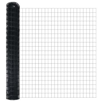 Euro Zaun mit 7 Spike-Posten 1,5x10 m Galvanisierter Stahl Grau
