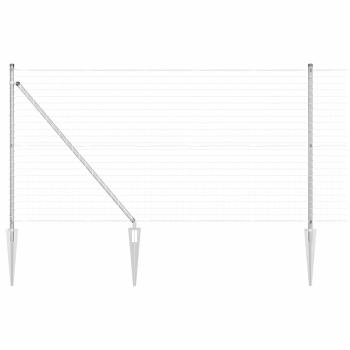 Euro Zaun mit 7 Spitzpfosten 1x10 m aus galvanisiertem Stahl