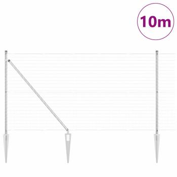 Euro Zaun mit 7 Spitzpfosten 1x10 m aus galvanisiertem Stahl