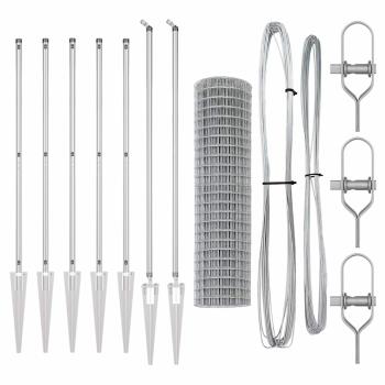 Euro Zaun mit 7 Spitzenpfosten 1,2x10 m Galvanisierter Stahl