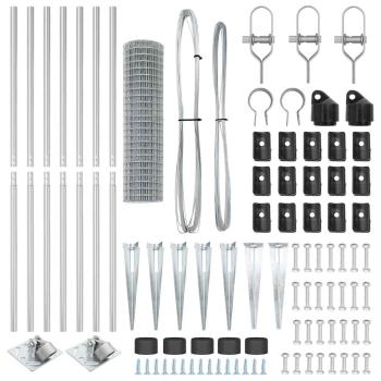 Euro Zaun mit 7 Spitzenpfosten 1,2x10 m Galvanisierter Stahl