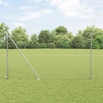ARDEBO.de - Euro Zaun mit 7 Spike-Pfosten 1,5x10 m Verzinkter Stahl