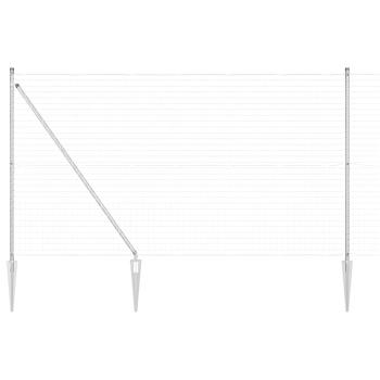 Euro Zaun mit 7 Spike-Pfosten 1,5x10 m Verzinkter Stahl