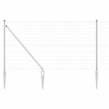 Eurozaun mit 7 Spike-Posts 1x10 m Feuerverzinkter Stahl