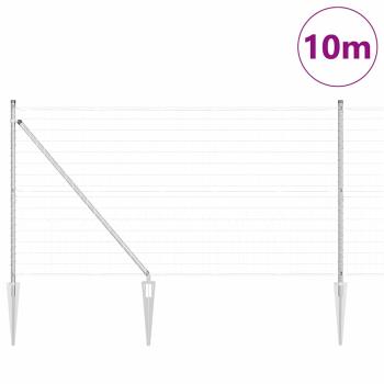 Euro Zaun mit 7 Stachelpfosten 1.4x10 m Galvanisierter Stahl