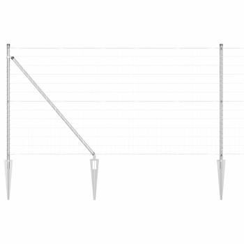 Euro Zaun mit 7 Spike-Pfosten 1x10 m Verzinkter Stahl