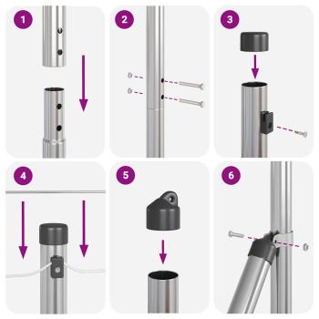 Euro Zaun mit 7 Spike-Posts 1,6x10 m Verzinkter Stahl