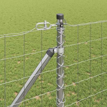 Eurozaun mit 7 Pfosten mit Spitze 1,2x10 m verzinkter Stahl