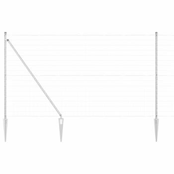 Euro-Zaun mit 7 Dornpfosten 1,5x10 m Verzinkter Stahl