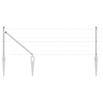 Eurozaun mit 7 Spike-Posts 0.6x10 m Verzinkter Stahl