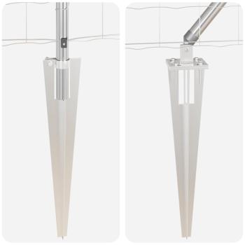 Euro-Zaun mit 7 Spitzpfosten 1,4x10 m Feuerverzinkter Stahl