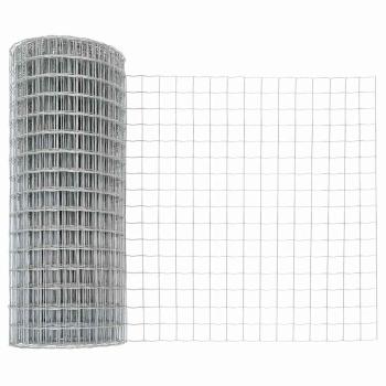 Euro-Zaun mit 13 Dornpfosten 0,6x25 m Verzinkter Stahl