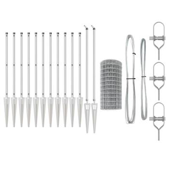 Eurozaun mit 13 Spike-Posts 0.8x25 m verzinkter Stahl