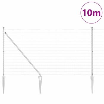 Eurozaun mit 13 Spitzpfosten 1x25 m verzinkter Stahl