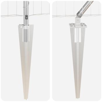 Euro-Zaun mit 13 Spitzpfosten 0,4x25 m Feuerverzinkter Stahl