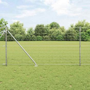 ARDEBO.de - Euro Zaun mit 13 Spike-Posten 1x25 m Galvanisierter Stahl
