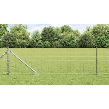 ARDEBO.de - Euro Zaun mit 13 Spitzpfosten 0.6x25 m Verzinkter Stahl