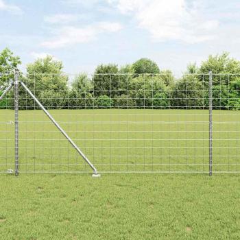 ARDEBO.de - Euro Zaun mit 13 Stachelpfosten 1,2x25 m Galvanisierter Stahl