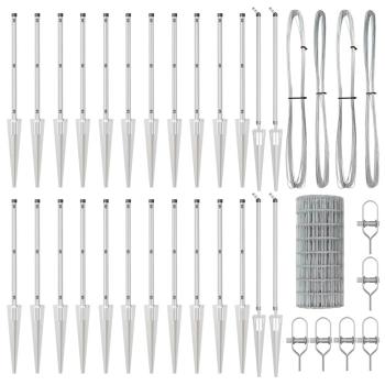 Euro Zaun mit 13 Spitzenpfählen 0.4x50 m Galvanisierter Stahl