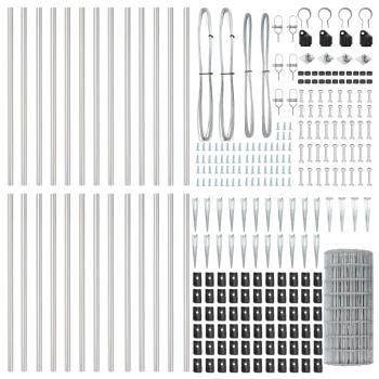 Euro Zaun mit 13 Spitzenpfählen 0.4x50 m Galvanisierter Stahl