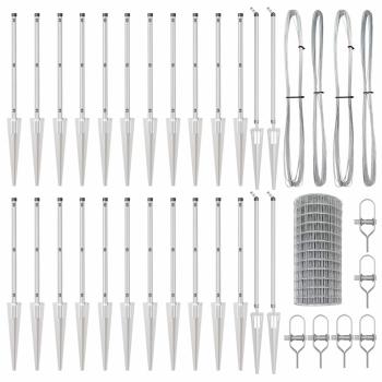 Euro Zaun mit 13 Spike Pfosten 0.4x50 m Verzinkter Stahl