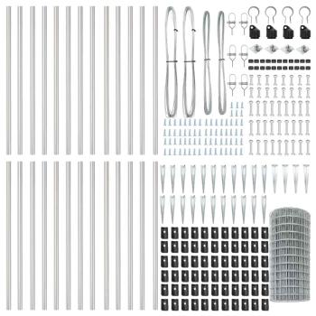 Euro Zaun mit 13 Spike Pfosten 0.6x50 m Verzinkter Stahl